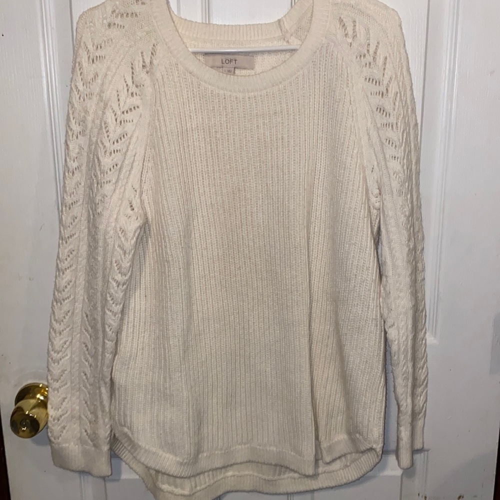 White scoop neck sweater